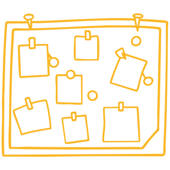 Linjerad bild på en anslagstavla