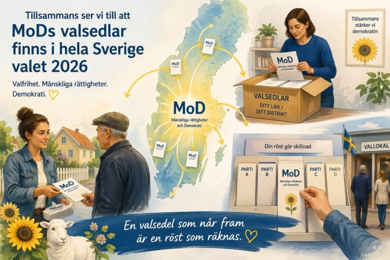 Hjälp oss få ut MoDs valsedlar i valet 2026